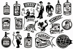 farmer barney drinking scotch tattoo idea