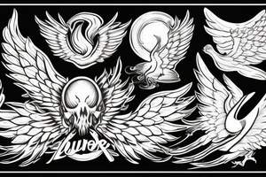stick of butter with wings on fire tattoo idea