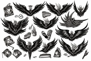 realistic stick of butter with wings on fire tattoo idea