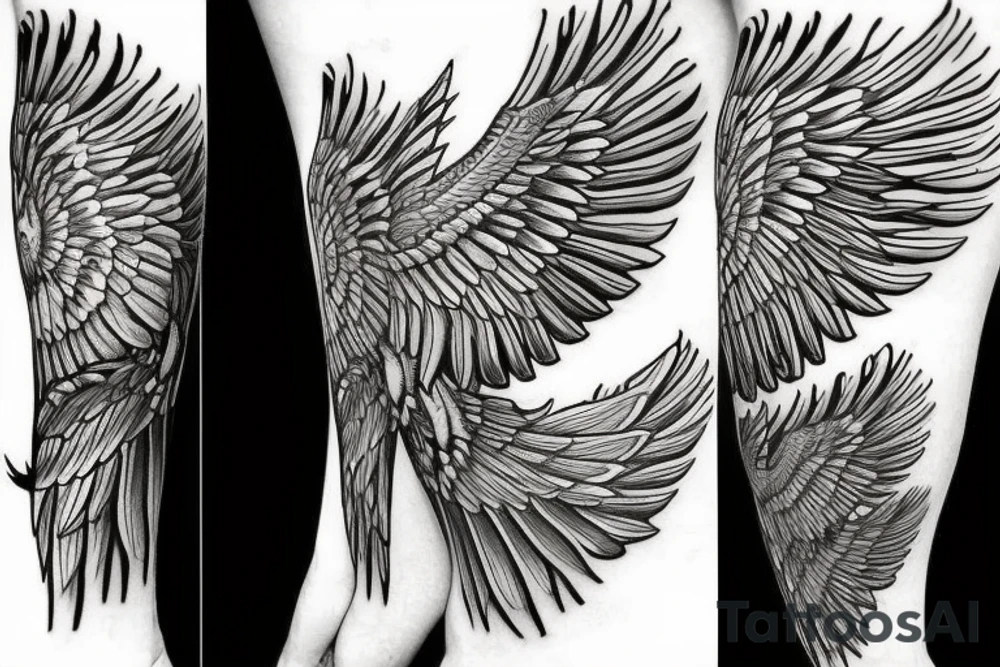 realistic stick of butter with wings on fire flying horizontally tattoo idea