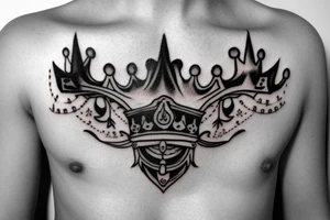 upside down king crown tattoo idea