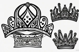 upside down queen crown tattoo idea