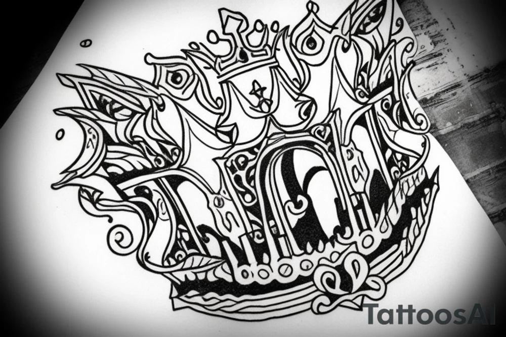 upside down queen crown representing the fall of the monarchy tattoo idea