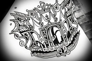 upside down queen crown representing the fall of the monarchy tattoo idea