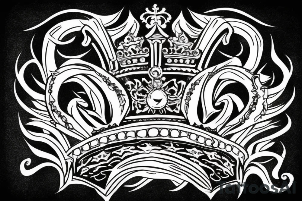 upside down queen crown representing the fall of the monarchy tattoo idea