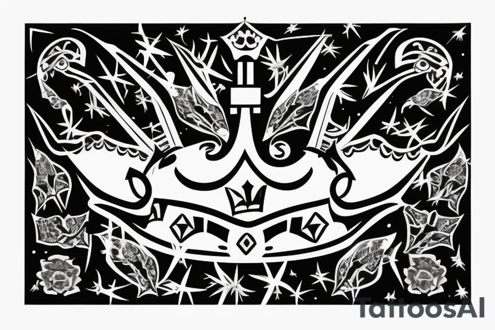 upside down queen crown representing the fall of the monarchy tattoo idea