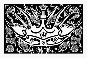 upside down queen crown representing the fall of the monarchy tattoo idea