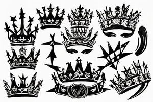 upside down queen crown representing the fall of the monarchy and authority tattoo idea
