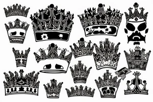 upside down queen crown representing the fall of the monarchy and authority tattoo idea