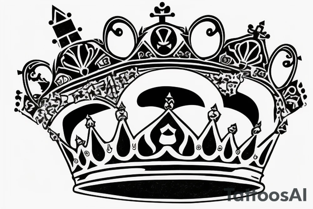 upside down queen crown representing the fall of the monarchy and authority tattoo idea
