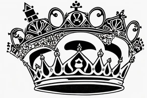 upside down queen crown representing the fall of the monarchy and authority tattoo idea