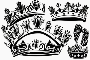 upside down queen crown representing the fall of the monarchy and authority tattoo idea