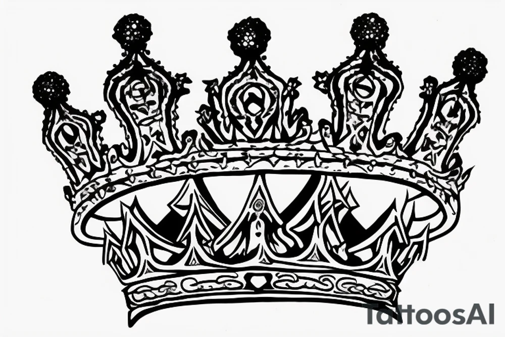 upside down queen crown representing the fall of the monarchy and authority tattoo idea