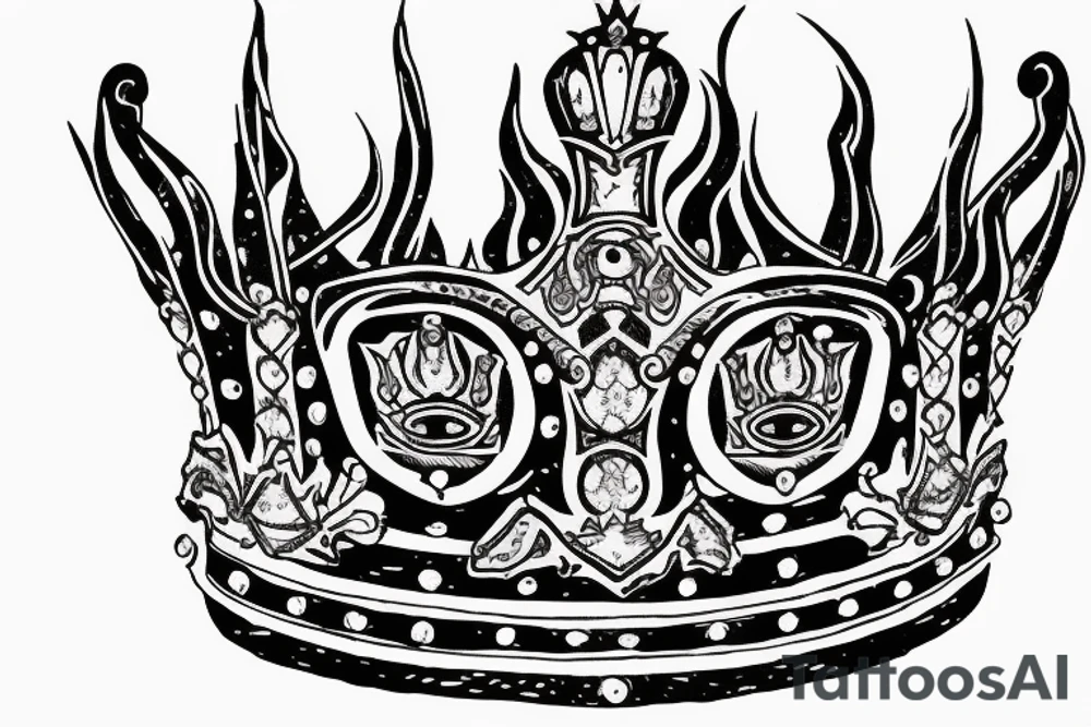 upside down queen crown representing the fall of the monarchy and authority tattoo idea