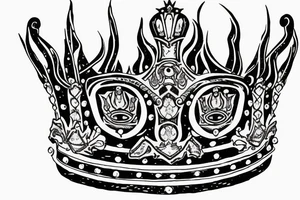upside down queen crown representing the fall of the monarchy and authority tattoo idea