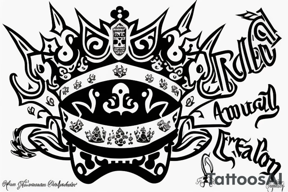 upside down queen crown representing the fall of the monarchy and authority tattoo idea
