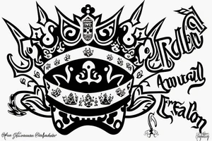 upside down queen crown representing the fall of the monarchy and authority tattoo idea