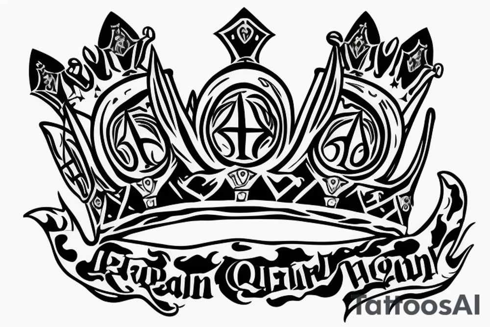 upside down queen crown representing the fall of the monarchy and authority tattoo idea