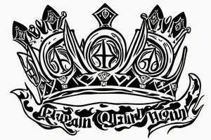 upside down queen crown representing the fall of the monarchy and authority tattoo idea