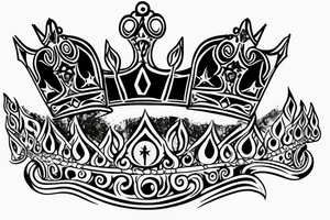 upside down queen crown representing the fall of the monarchy and authority tattoo idea