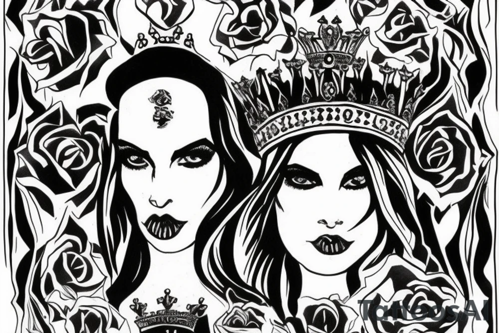 upside down queen crown representing the fall of the monarchy and authority tattoo idea