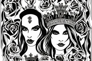 upside down queen crown representing the fall of the monarchy and authority tattoo idea