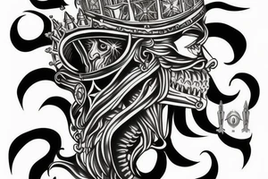 upside down queen crown representing the fall of the monarchy and authority tattoo idea