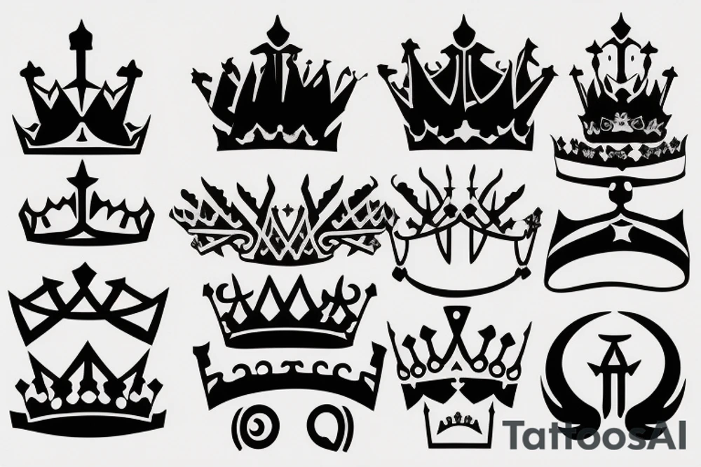 upside down queen crown representing the fall of the monarchy and authority tattoo idea