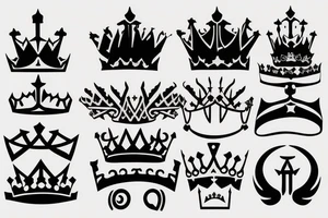 upside down queen crown representing the fall of the monarchy and authority tattoo idea