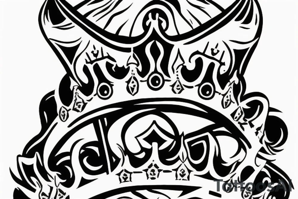 upside down queen crown representing the fall of the monarchy and authority tattoo idea