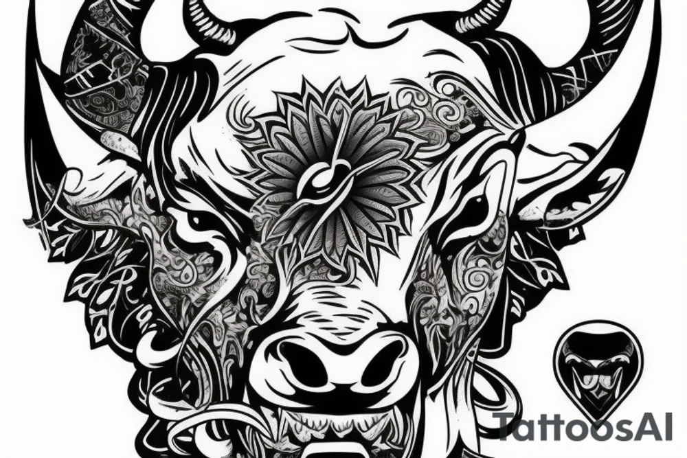 Angry bull tattoo idea