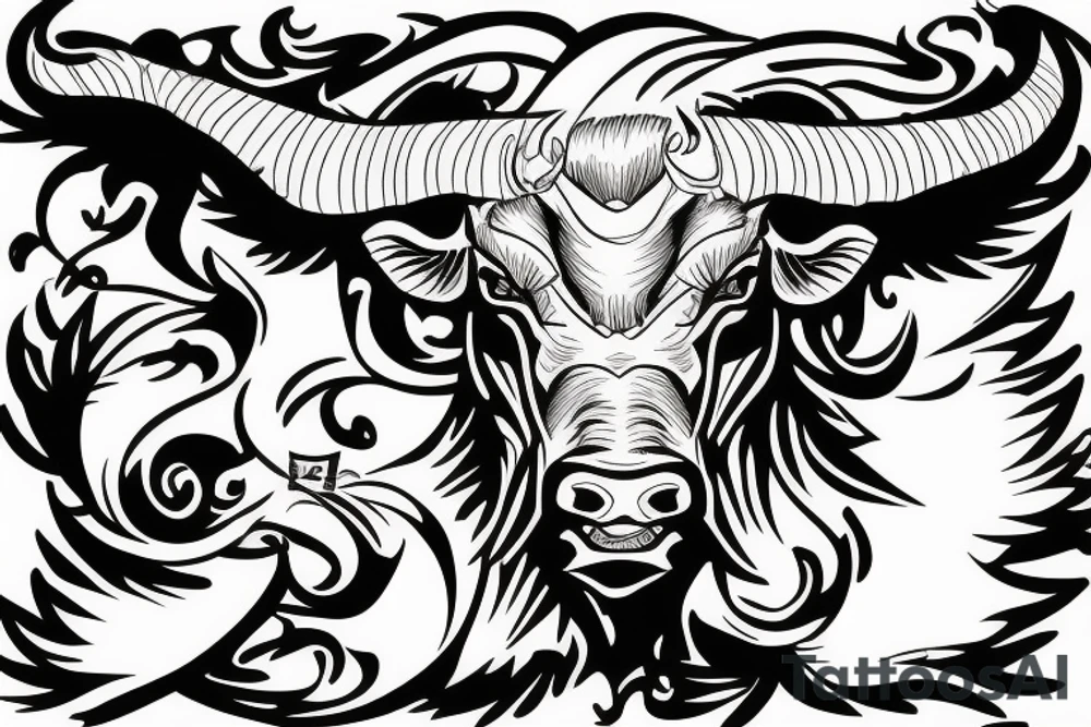 Angry bull tattoo idea