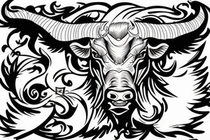 Angry bull tattoo idea
