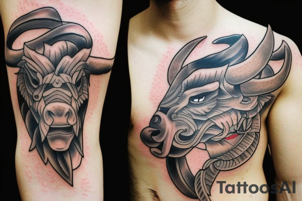 Angry bull tattoo idea