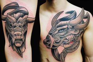 Angry bull tattoo idea