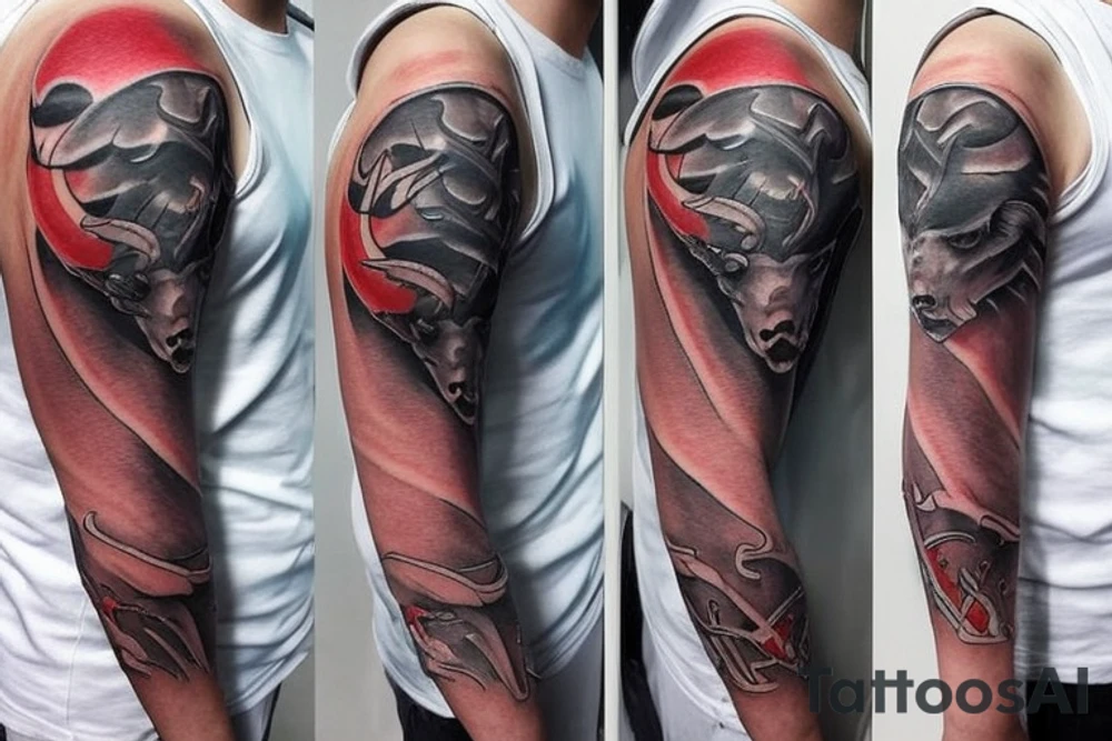 Angry bull tattoo idea