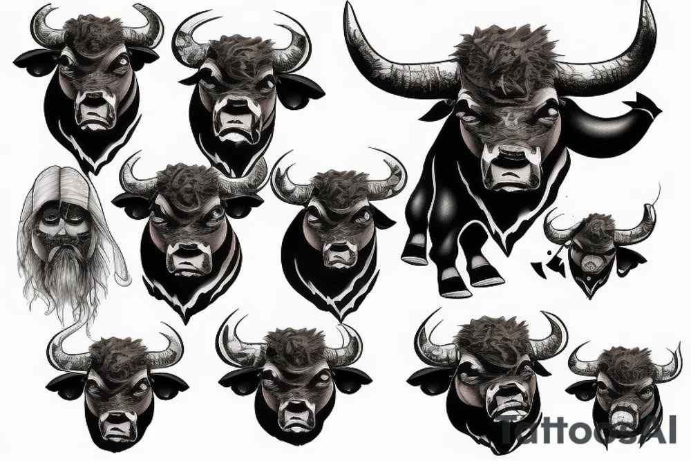 Angry bull tattoo idea