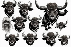 Angry bull tattoo idea