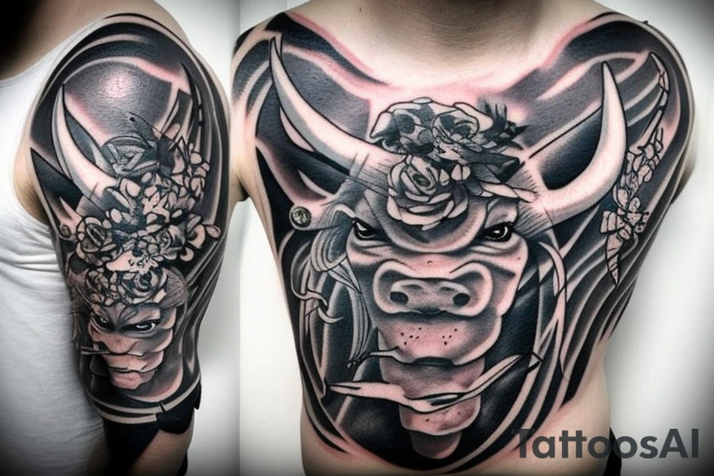Angry bull tattoo idea