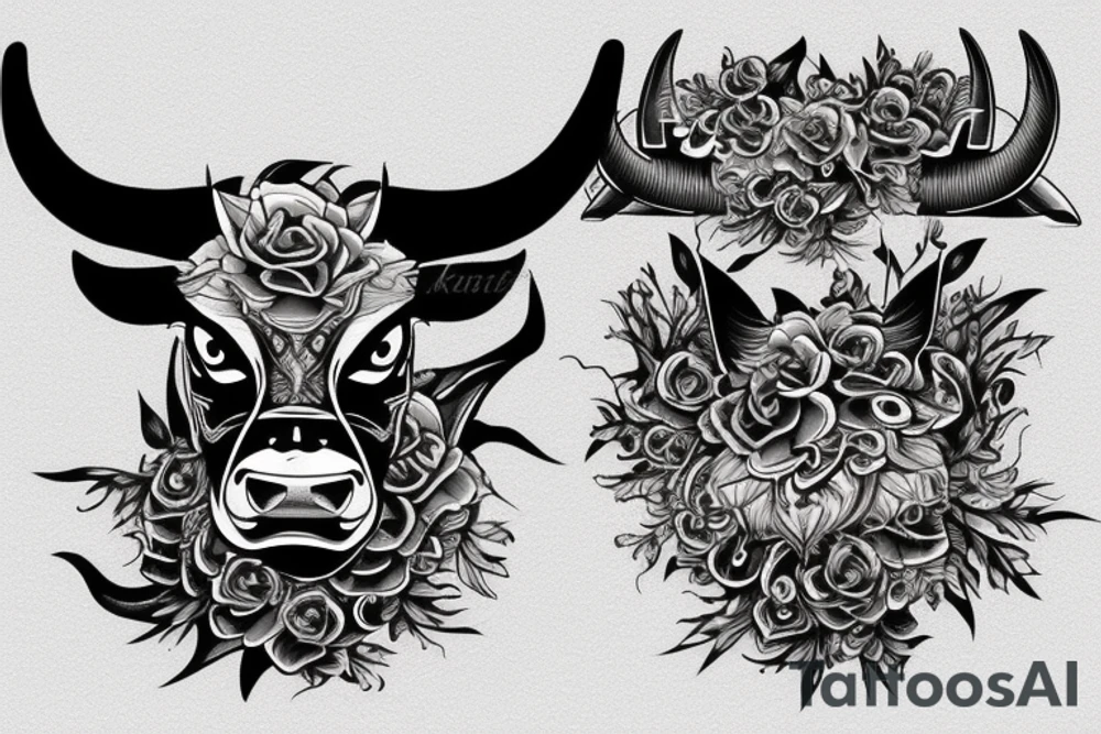 Angry bull tattoo idea