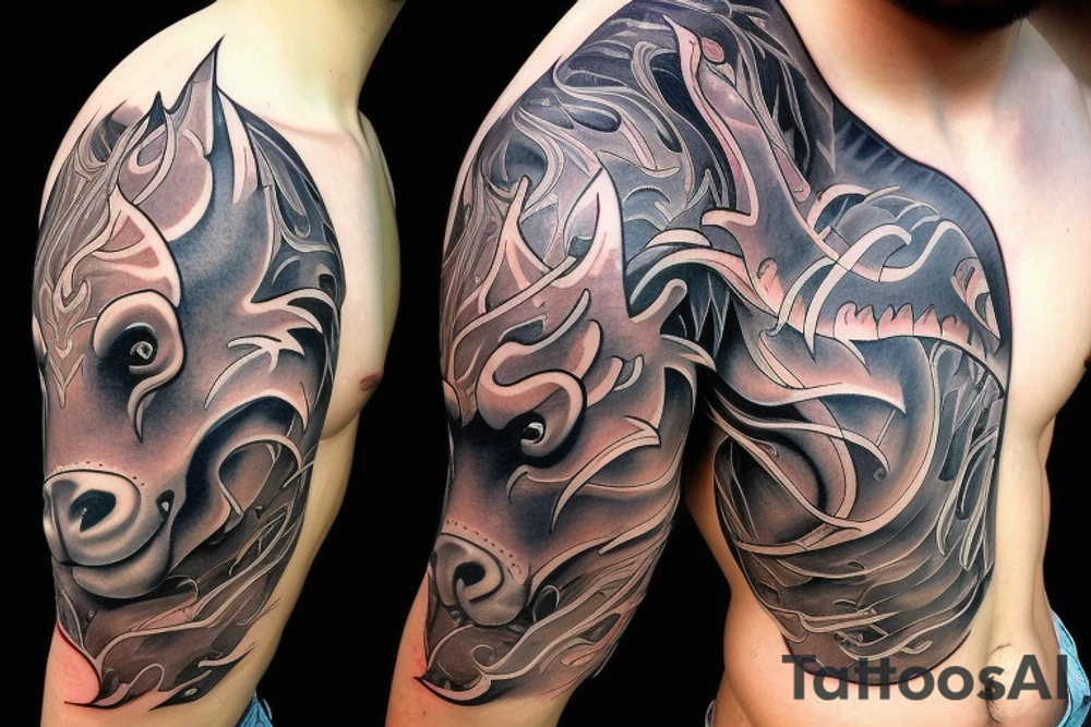 Angry bull tattoo idea