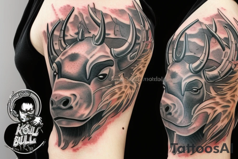 Angry bull tattoo idea