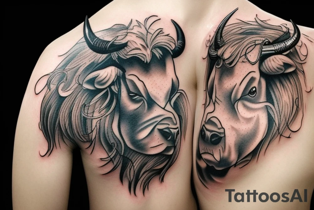 Angry bull tattoo idea