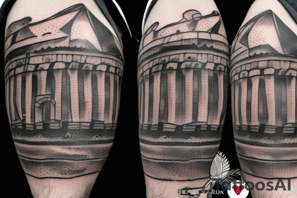 gladiator in a colosseum tattoo idea