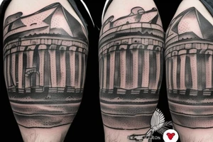 gladiator in a colosseum tattoo idea