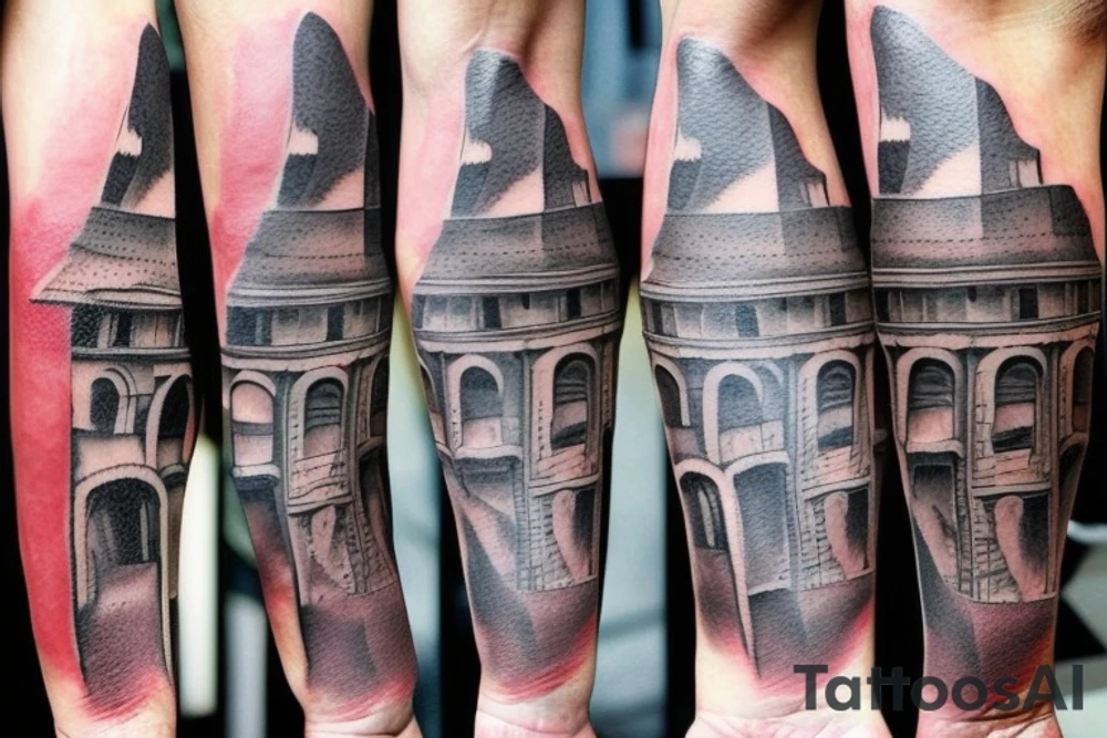 gladiator in a colosseum tattoo idea