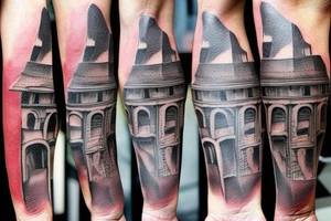 gladiator in a colosseum tattoo idea