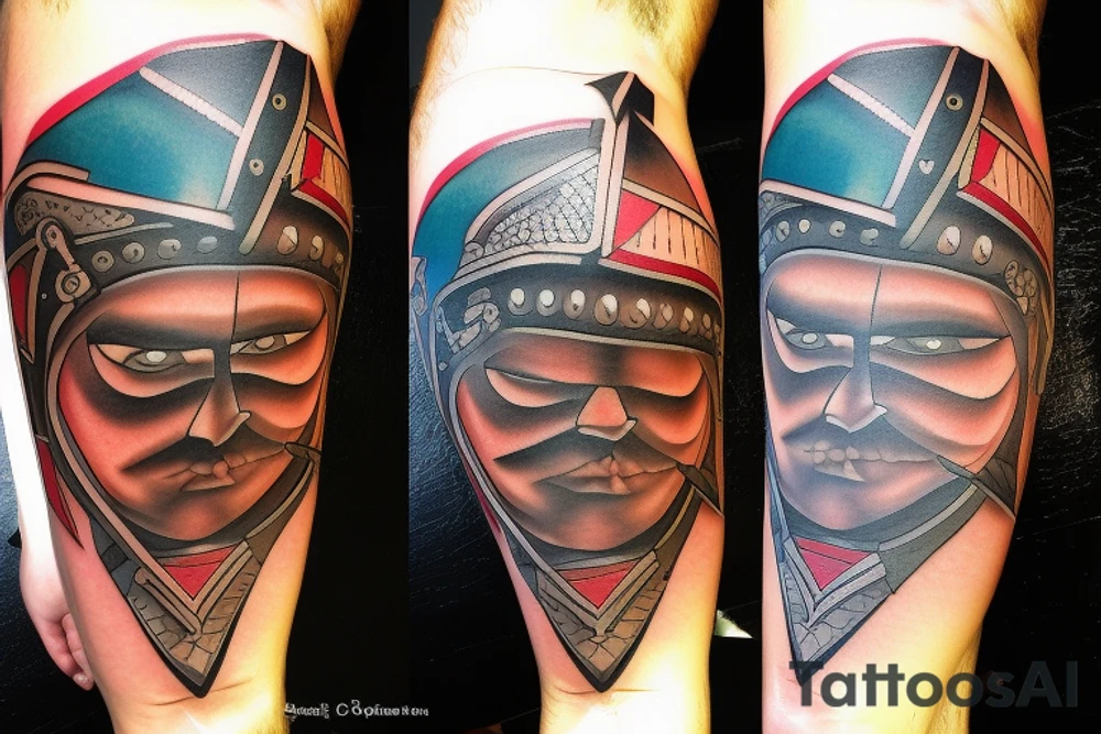 gladiator fighting in a colusseum. tattoo idea