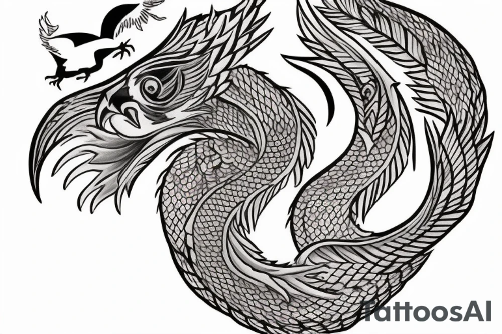 I want a tattoo with four animals where the owl represents my wife, a bear my son, a dragon my second son and a phoenix for me tattoo idea