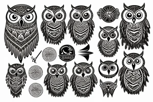 Owl tribal tattoo idea